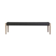 Armen Living Camino Fabric/Wood Indoor Outdoor Dining Bench in Charcoal/Natural