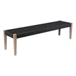 Armen Living Camino Fabric/Wood Indoor Outdoor Dining Bench in Charcoal/Natural