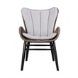 Armen Living Fanny Outdoor Fabric/Wood Dining Chair in Truffle Gray/Black