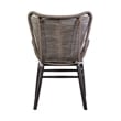 Armen Living Fanny Outdoor Fabric/Wood Dining Chair in Truffle Gray/Black