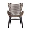 Armen Living Fanny Outdoor Fabric/Wood Dining Chair in Truffle Gray/Black