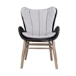 Armen Living Fanny Wood & Rope Outdoor Dining Chair in Natural/Charcoal