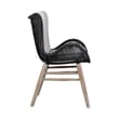 Armen Living Fanny Wood & Rope Outdoor Dining Chair in Natural/Charcoal