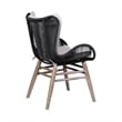 Armen Living Fanny Wood & Rope Outdoor Dining Chair in Natural/Charcoal