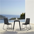 Armen Living Sydney Shasta 3PC Outdoor Fabric & Stone Dining Set in Black/Gray