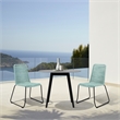 Armen Living Sydney Shasta 3PC Outdoor Fabric/Wood Dining Set in Black/Green