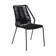 Sydney/Clip Patio 5 Piece Dining Set in Black Rope with Black Eucalyptus Wood