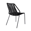 Sydney/Clip Patio 5 Piece Dining Set in Black Rope with Black Eucalyptus Wood