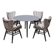 Sydney and Fanny 5 Piece Outdoor Patio Dining Set in Dark Eucalyptus Wood