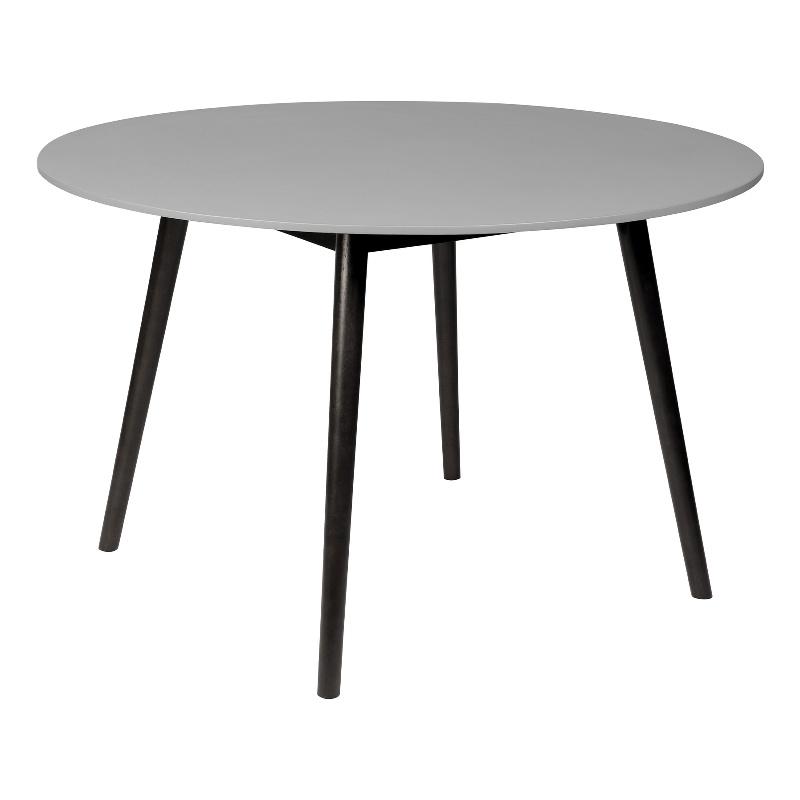 Sydney Outdoor Patio Round Dining Table in Dark Eucalyptus and Gray Stone