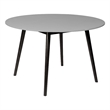 Sydney Outdoor Patio Round Dining Table in Dark Eucalyptus and Gray Stone