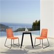 Armen Living Sydney Shasta 3PC Outdoor Wood/Fabric Dining Set in Gray/Tangerine