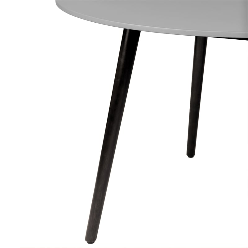 Armen Living Sydney Shasta 3PC Outdoor Wood/Fabric Dining Set in Gray/Tangerine
