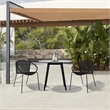 Armen Living Sydney Snack 3PC Outdoor Fabric & Stone Dining Set in Black/Gray