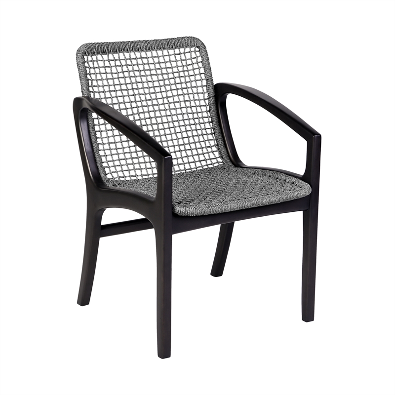 Armen Living Koala Brighton 5-Piece Wood Outdoor Dining Set in Gray/Black