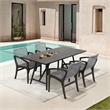 Armen Living Koala Brighton 5-Piece Wood Outdoor Dining Set in Gray/Black
