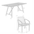 Armen Living Koala Brighton 5-Piece Wood Outdoor Dining Set in Gray/Black