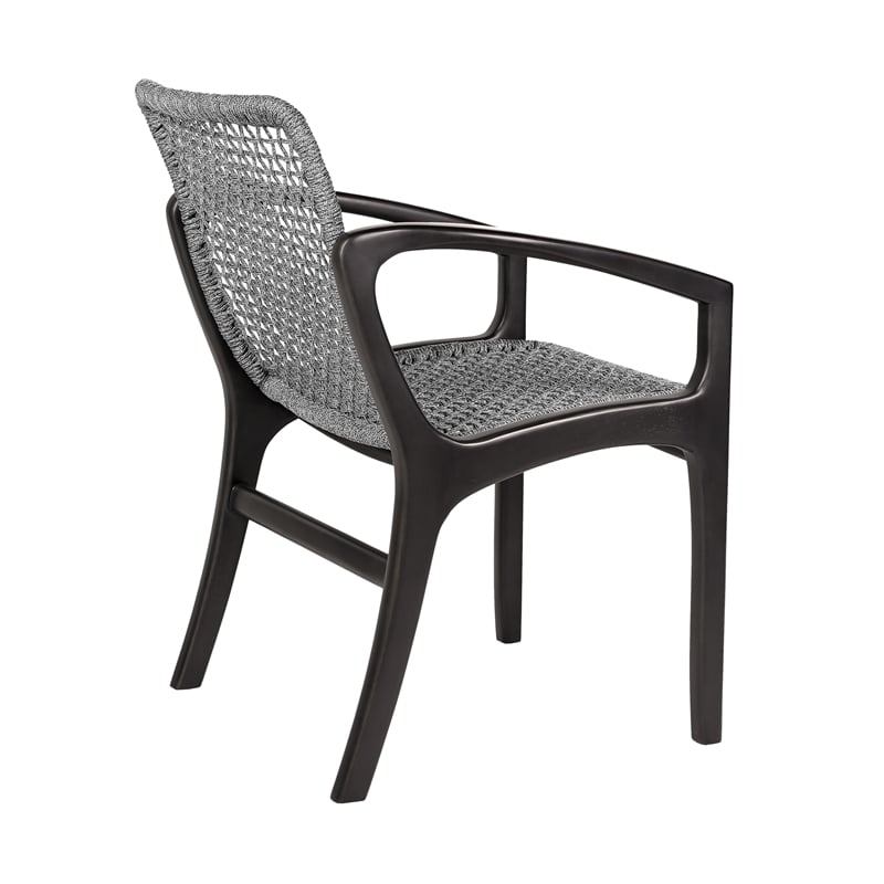 Armen Living Koala Brighton 5-Piece Wood Outdoor Dining Set in Gray/Black