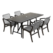 Armen Living Koala Brighton 5-Piece Wood Outdoor Dining Set in Gray/Black