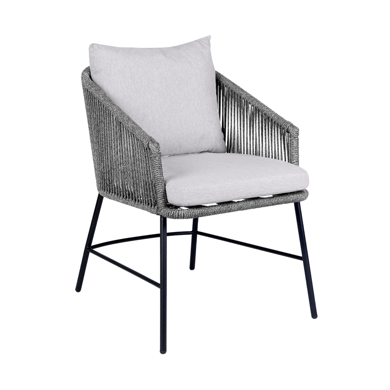 Armen Living Koala Calica Camino 5-Piece Outdoor Wood Dining Set in Gray/Black