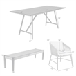 Armen Living Koala Calica Camino 5-Piece Outdoor Wood Dining Set in Gray/Black