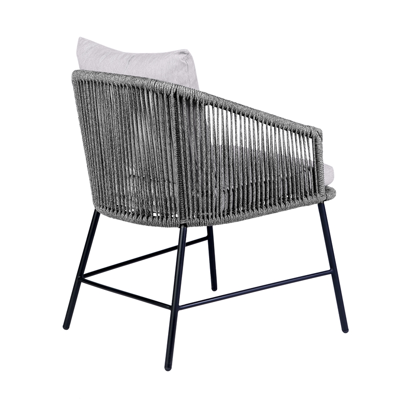 Armen Living Koala Calica Camino 5-Piece Outdoor Wood Dining Set in Gray/Black