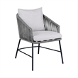 Armen Living Koala Calica Camino 6-Piece Outdoor Wood Dining Set in Gray/Black