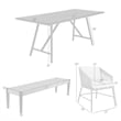 Armen Living Koala Calica Camino 6-Piece Outdoor Wood Dining Set in Gray/Black