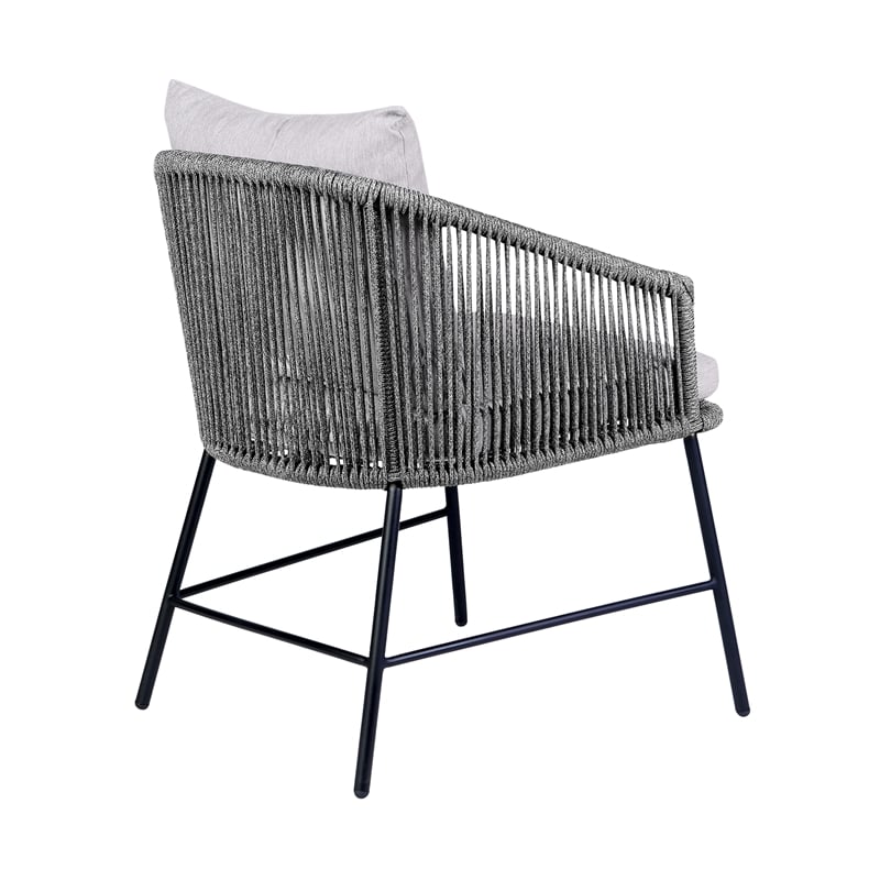 Armen Living Koala Calica Camino 6-Piece Outdoor Wood Dining Set in Gray/Black