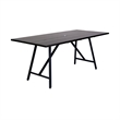 Armen Living Koala Calica Camino 6-Piece Outdoor Wood Dining Set in Gray/Black