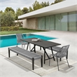 Armen Living Koala Clip Camino 5-Piece Outdoor Wood Dining Set in Gray/Black