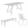 Armen Living Koala Clip Camino 5-Piece Outdoor Wood Dining Set in Gray/Black