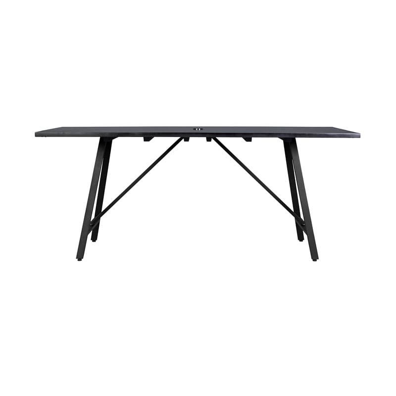 Armen Living Koala Clip Camino 5-Piece Outdoor Wood Dining Set in Gray/Black