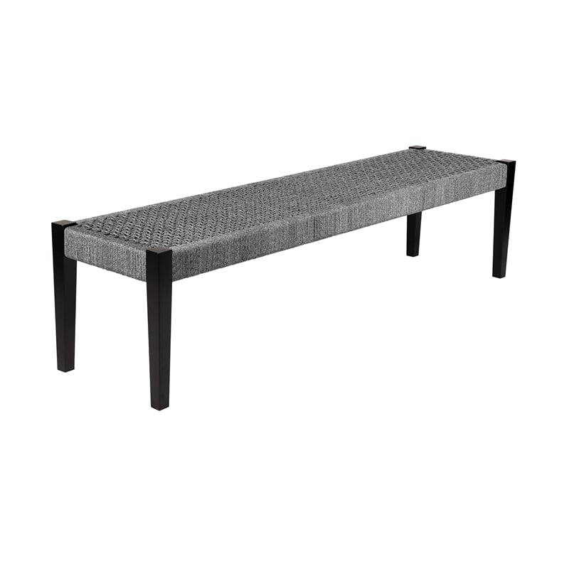 Armen Living Koala Clip Camino 5-Piece Outdoor Wood Dining Set in Gray/Black