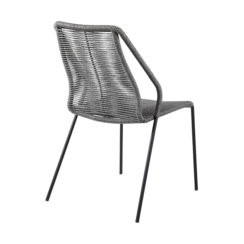 Armen Living Koala Clip Camino 6-Piece Outdoor Wood Dining Set in Gray/Black