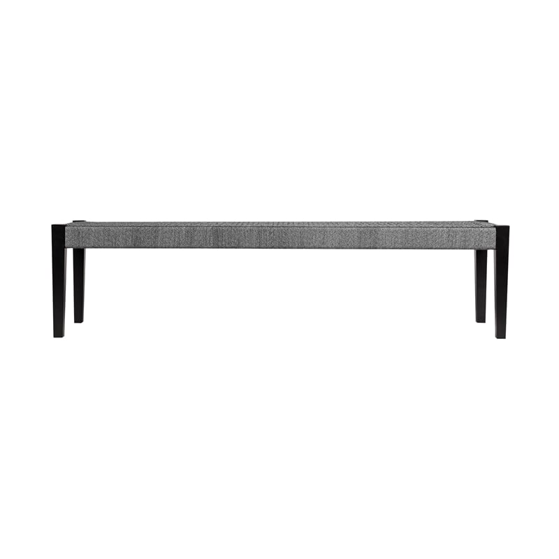 Armen Living Koala Clip Camino 6-Piece Outdoor Wood Dining Set in Gray/Black