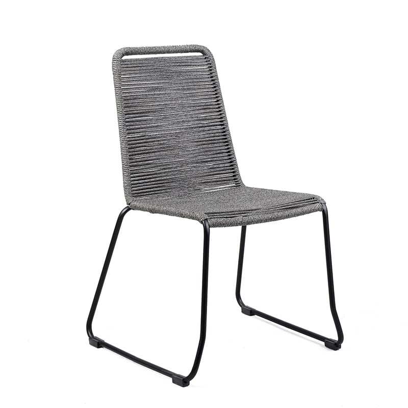 Armen Living Koala Shasta Camino 5-Piece Outdoor Wood Dining Set in Gray/Black