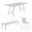 Armen Living Koala Shasta Camino 5-Piece Outdoor Wood Dining Set in Gray/Black