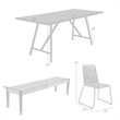 Armen Living Koala Shasta Camino 6-Piece Outdoor Wood Dining Set in Gray/Black