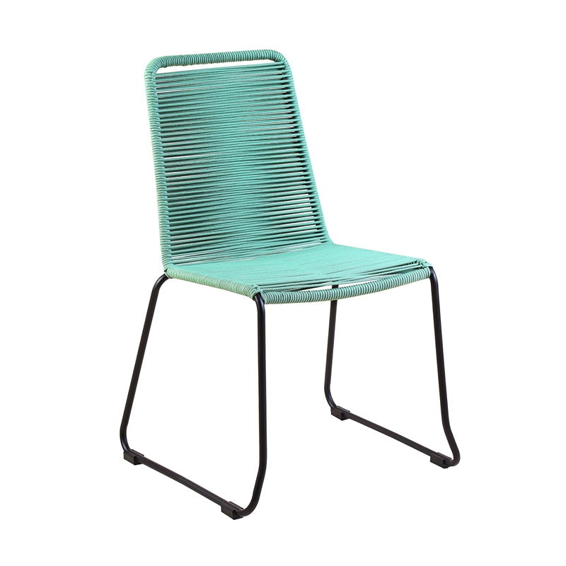 Armen Living Koala Shasta 5-Piece Wood Outdoor Dining Set in Wasabi/Natural