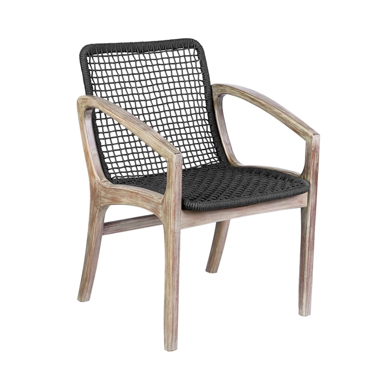 Armen Living Koala Brighton 5-Piece Wood Outdoor Dining Set in Natural/Charcoal