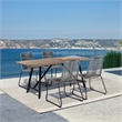 Armen Living Koala Shasta 5-Piece Wood Outdoor Dining Set in Gray/Natural