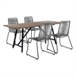 Armen Living Koala Shasta 5-Piece Wood Outdoor Dining Set in Gray/Natural
