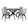 Armen Living Sachi 5-Piece Wood/Rope Outdoor Dining Set in Dark Brown/Light Gray