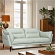 Armen Living Franz Upholstered Metal & Leather Sofa in Black/Mint