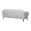 Armen Living Franz Upholstered Metal & Leather Sofa in Black/Mint