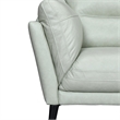 Armen Living Franz Upholstered Metal & Leather Sofa in Black/Mint