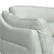 Armen Living Franz Upholstered Metal & Leather Sofa in Black/Mint