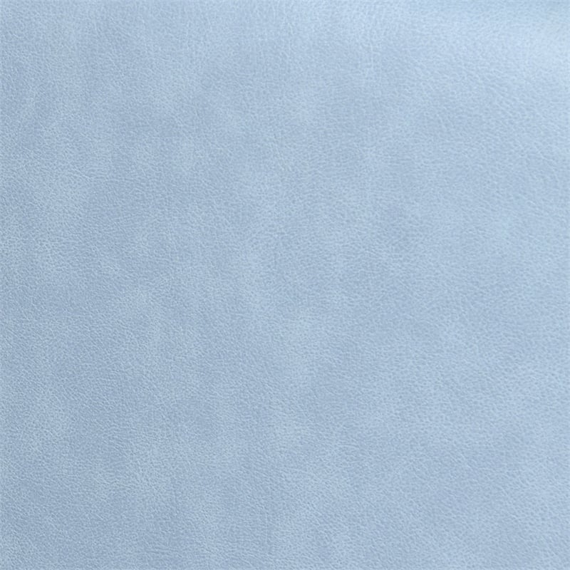 Armen Living Franz Upholstered Metal & Leather Sofa in Black/Sky Blue