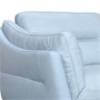 Armen Living Franz Upholstered Metal & Leather Sofa in Black/Sky Blue